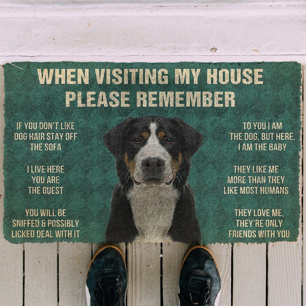 GearHuman 3D Please Remember Greater Swiss Mountain Dogs House Rules Doormat GV250155 Doormat