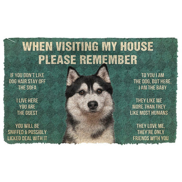 Gearhumans GearHuman 3D Please Remember Husky Dog's House Rules Doormat