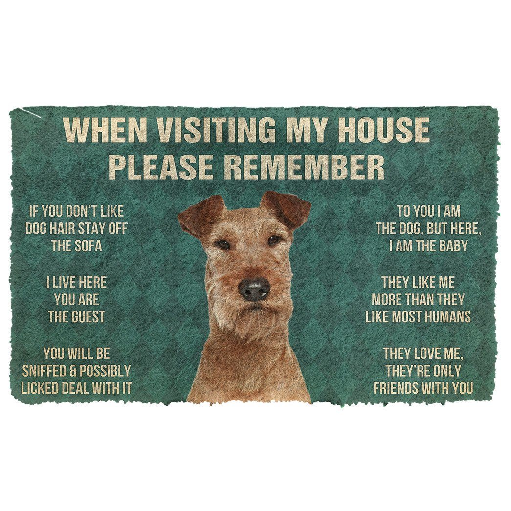 GearHuman 3D Please Remember Irish Terrier Dogs House Rules Doormat GV250152 Doormat Doormat S(15,8''x23,6'')