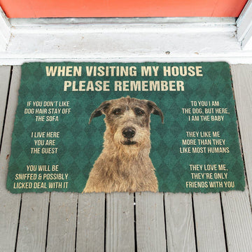 Gearhumans GearHuman 3D Please Remember Irish Wolfhound Dogs House Rules Doormat