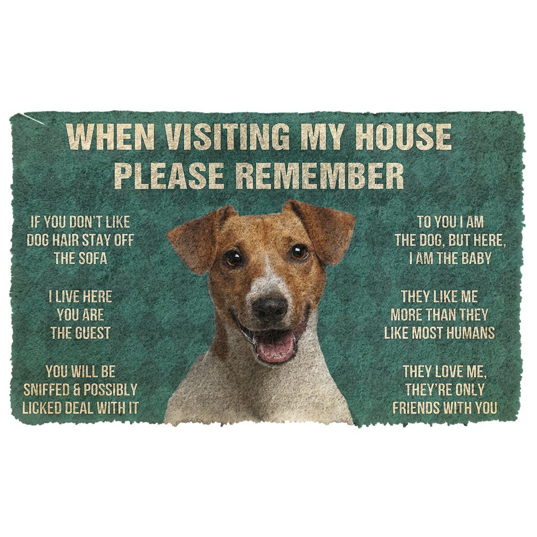 Gearhuman 3D Please Remember Jack Russell Terrier House Rules Custom Doormat GR23013 Doormat Doormat S(15,8''x23,6'')