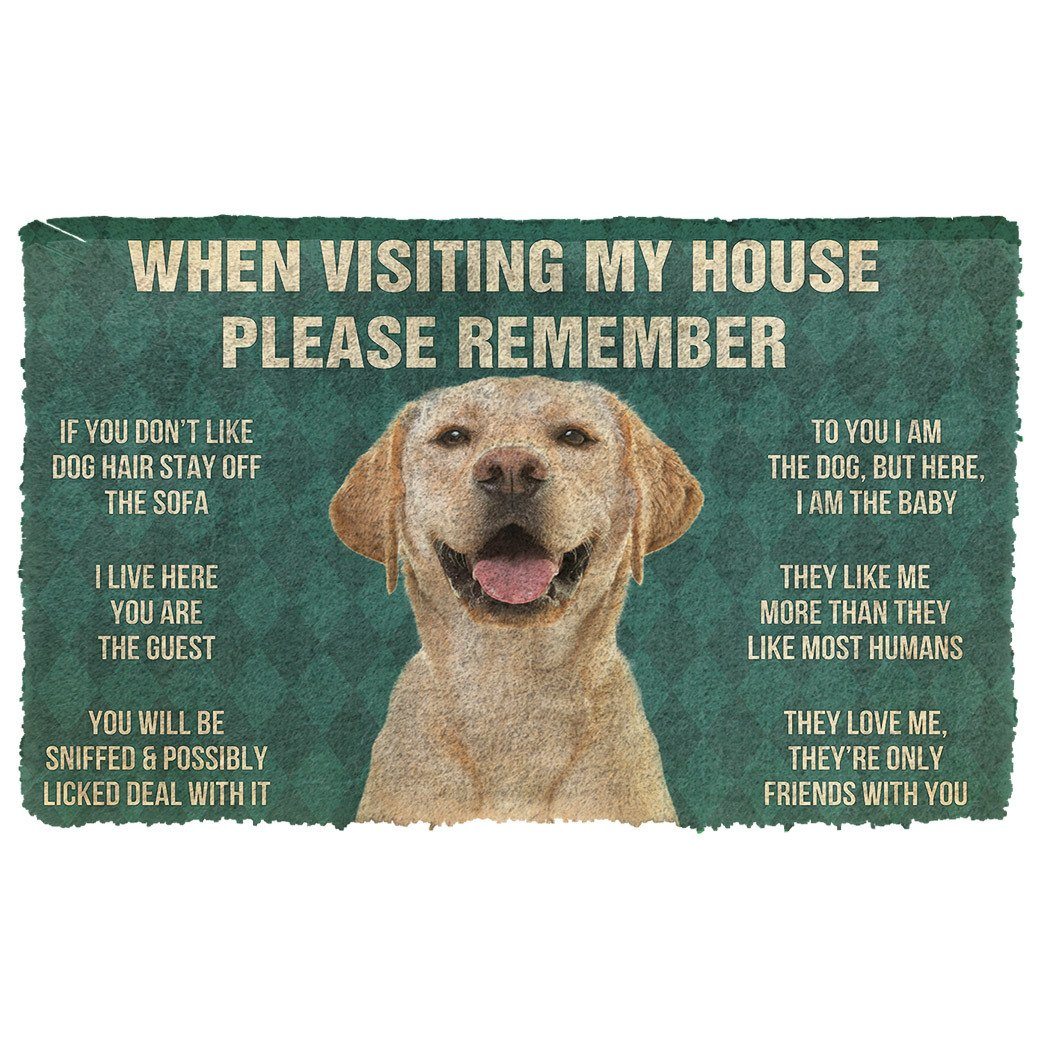 GearHuman 3D Please Remember Labrador Retriever Dog's House Rules Doormat GR20012 Doormat Doormat S(15,8''x23,6'') 