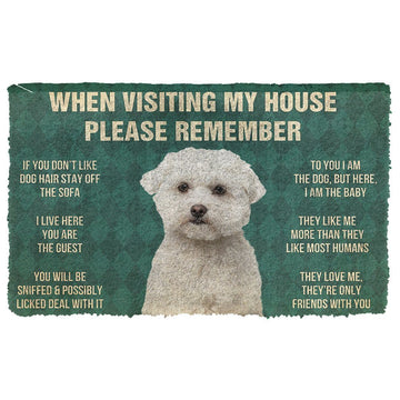 GearHuman 3D Please Remember Maltese Dog's House Rules Doormat GR200116 Doormat Doormat S(15,8''x23,6'') 