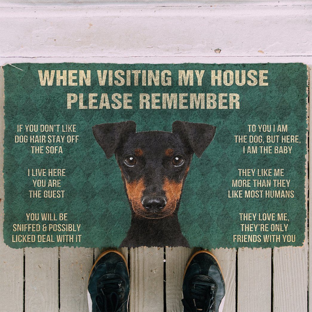 GearHuman 3D Please Remember Manchester Terrier Dogs House Rules Doormat GV250146 Doormat