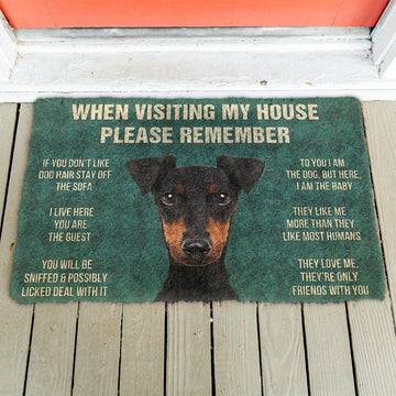 Gearhumans GearHuman 3D Please Remember Manchester Terrier Dogs House Rules Doormat