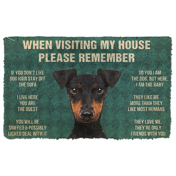 GearHuman 3D Please Remember Manchester Terrier Dogs House Rules Doormat GV250146 Doormat Doormat S(15,8''x23,6'')