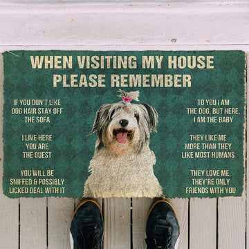 Gearhumans 3D Please Remember Old English Sheepdog House Rules Custom Doormat