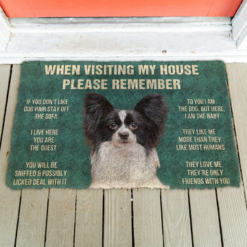 Gearhumans GearHuman 3D Please Remember Papillon Dogs House Rules Doormat