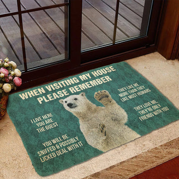 Gearhumans 3D Please Remember Polar Bears House Rule Custom Doormat