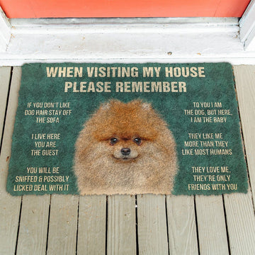Gearhumans GearHuman 3D Please Remember Pomeranian Dogs House Rules Doormat