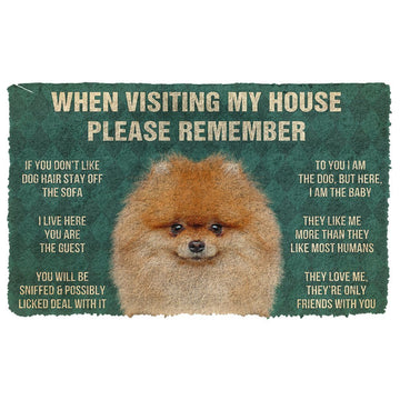 Gearhumans GearHuman 3D Please Remember Pomeranian Dogs House Rules Doormat