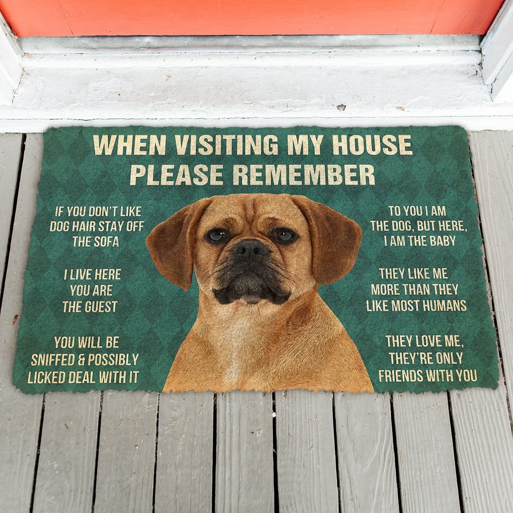 GearHuman 3D Please Remember Puggle Dogs House Rules Doormat GV250131 Doormat