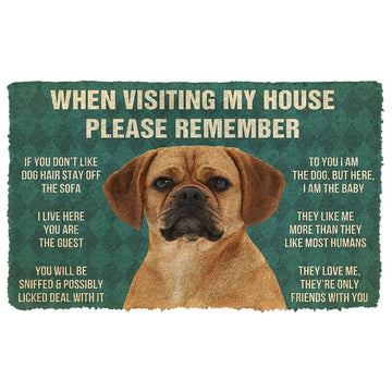 GearHuman 3D Please Remember Puggle Dogs House Rules Doormat GV250131 Doormat Doormat S(15,8''x23,6'')