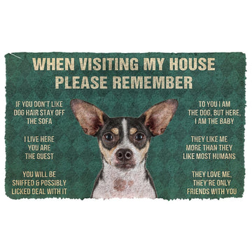 GearHuman 3D Please Remember Rat Terrier Dogs House Rules Doormat GV250132 Doormat Doormat S(15,8''x23,6'')