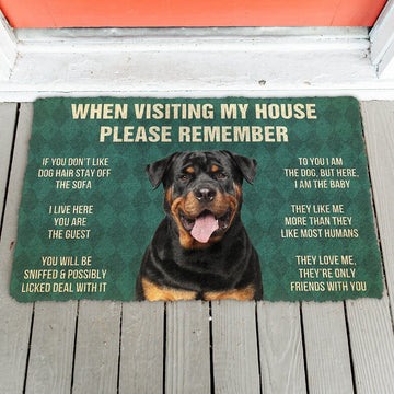 Gearhumans GearHuman 3D Please Remember Rottweiler Dog's House Rules Doormat