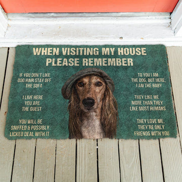 Gearhumans GearHuman 3D Please Remember Saluki Dogs House Rules Doormat