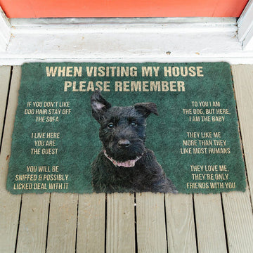 Gearhumans GearHuman 3D Please Remember Scottish Terrier Dogs House Rules Doormat