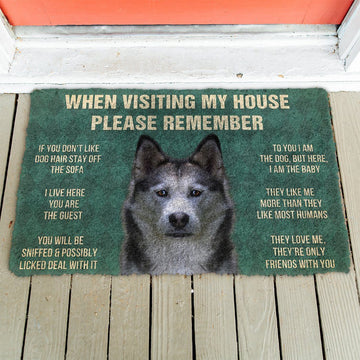 Gearhumans GearHuman 3D Please Remember Siberian Husky Dogs House Rules Doormat