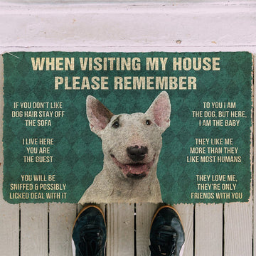 Gearhuman 3D Please Remember Staffordshire Bull Terrier House Rules Custom Doormat GR23019 Doormat Doormat S(15,8''x23,6'')