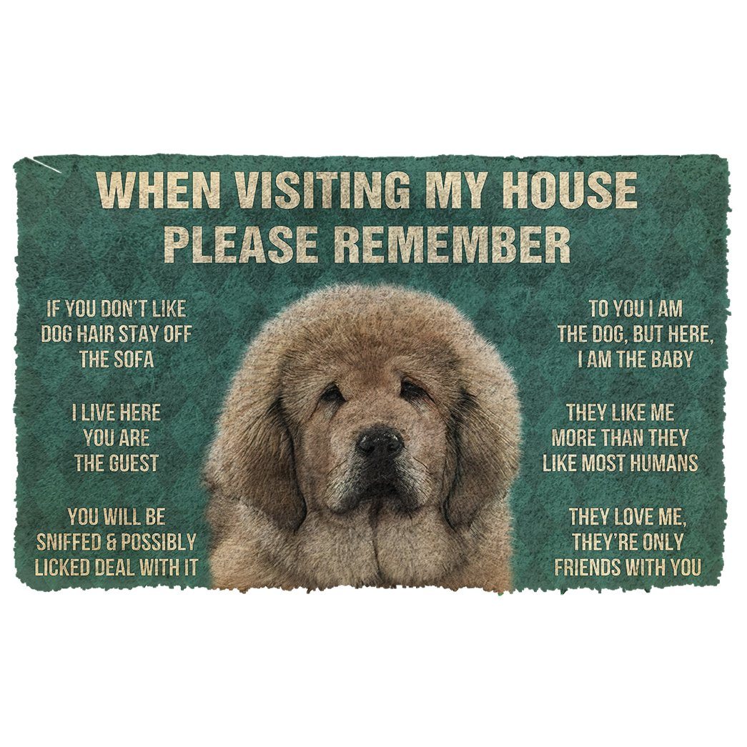 GearHuman 3D Please Remember Tibetan Mastiff Dogs House Rules Doormat GV250139 Doormat Doormat S(15,8''x23,6'')