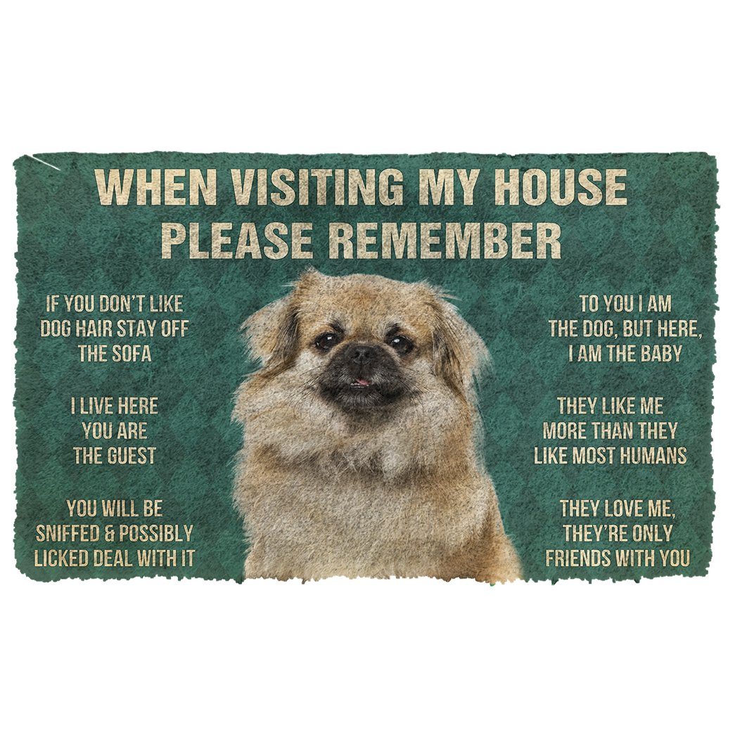 GearHuman 3D Please Remember Tibetan Spaniel Dogs House Rules Doormat GV250144 Doormat Doormat S(15,8''x23,6'')