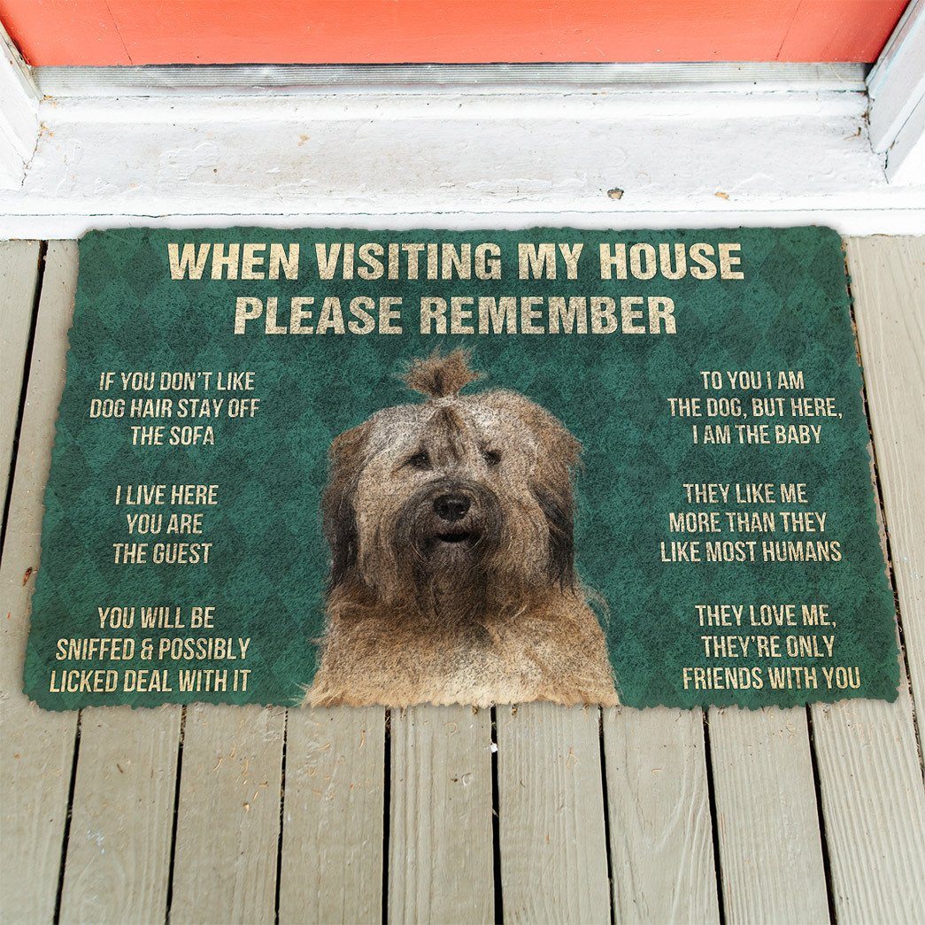 GearHuman 3D Please Remember Tibetan Terrier Dogs House Rules Doormat GV250143 Doormat