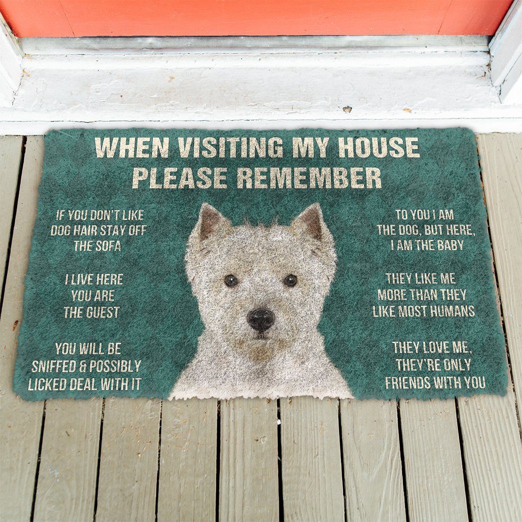 GearHuman 3D Please Remember West Highland White Terrier Dogs House Rules Doormat GV250141 Doormat