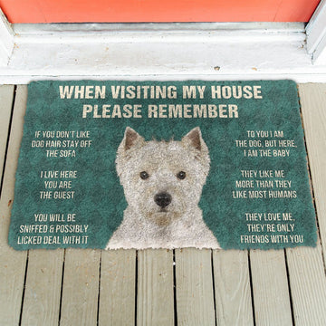 Gearhumans GearHuman 3D Please Remember West Highland White Terrier Dogs House Rules Doormat