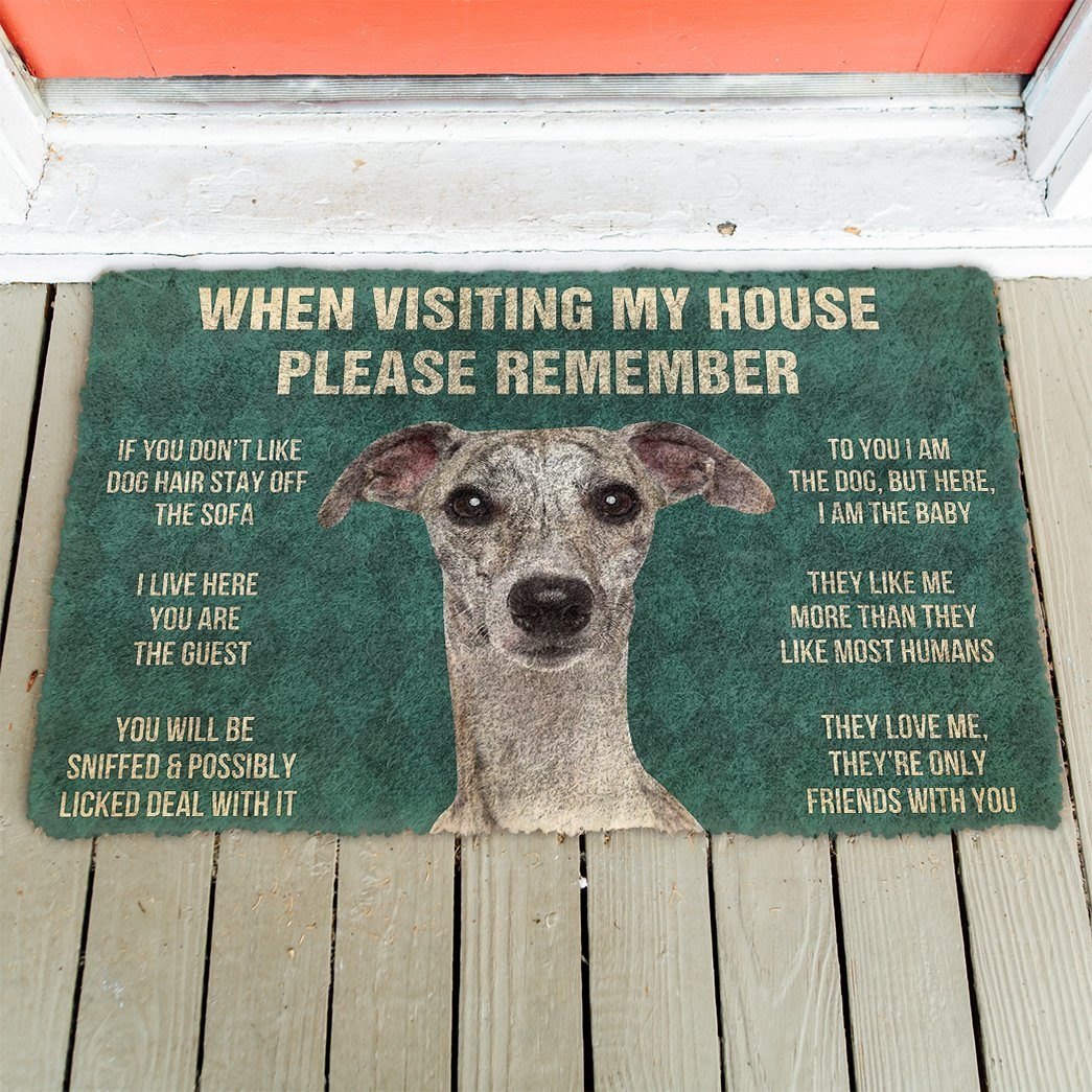 GearHuman 3D Please Remember Whippet Dogs House Rules Doormat GV250142 Doormat