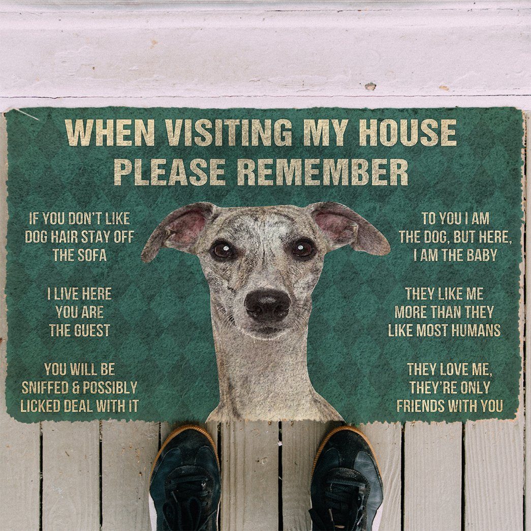 GearHuman 3D Please Remember Whippet Dogs House Rules Doormat GV250142 Doormat