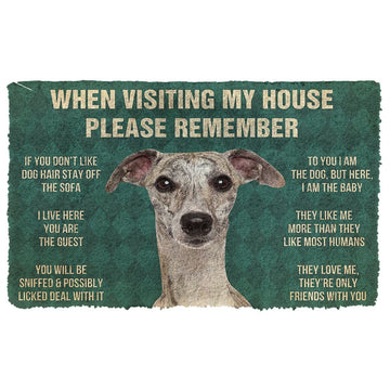 GearHuman 3D Please Remember Whippet Dogs House Rules Doormat GV250142 Doormat Doormat S(15,8''x23,6'')