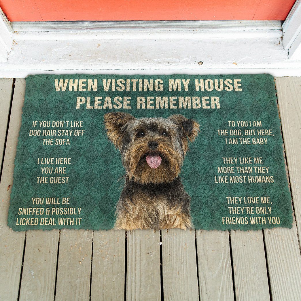 GearHuman 3D Please Remember Yorkshire Terrier Dog's House Rules Doormat GR200115 Doormat 
