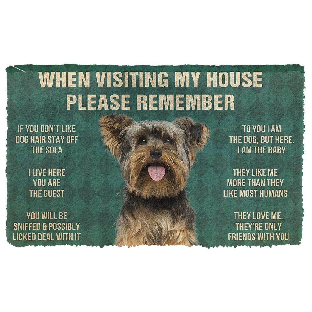 GearHuman 3D Please Remember Yorkshire Terrier Dog's House Rules Doormat GR200115 Doormat Doormat S(15,8''x23,6'') 