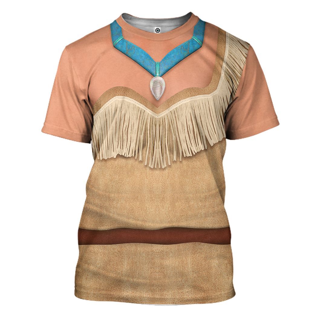 Gearhuman 3D Pocahontas Princess Custom Tshirt Hoodie Appreal CC24116 3D Apparel T-Shirt S 