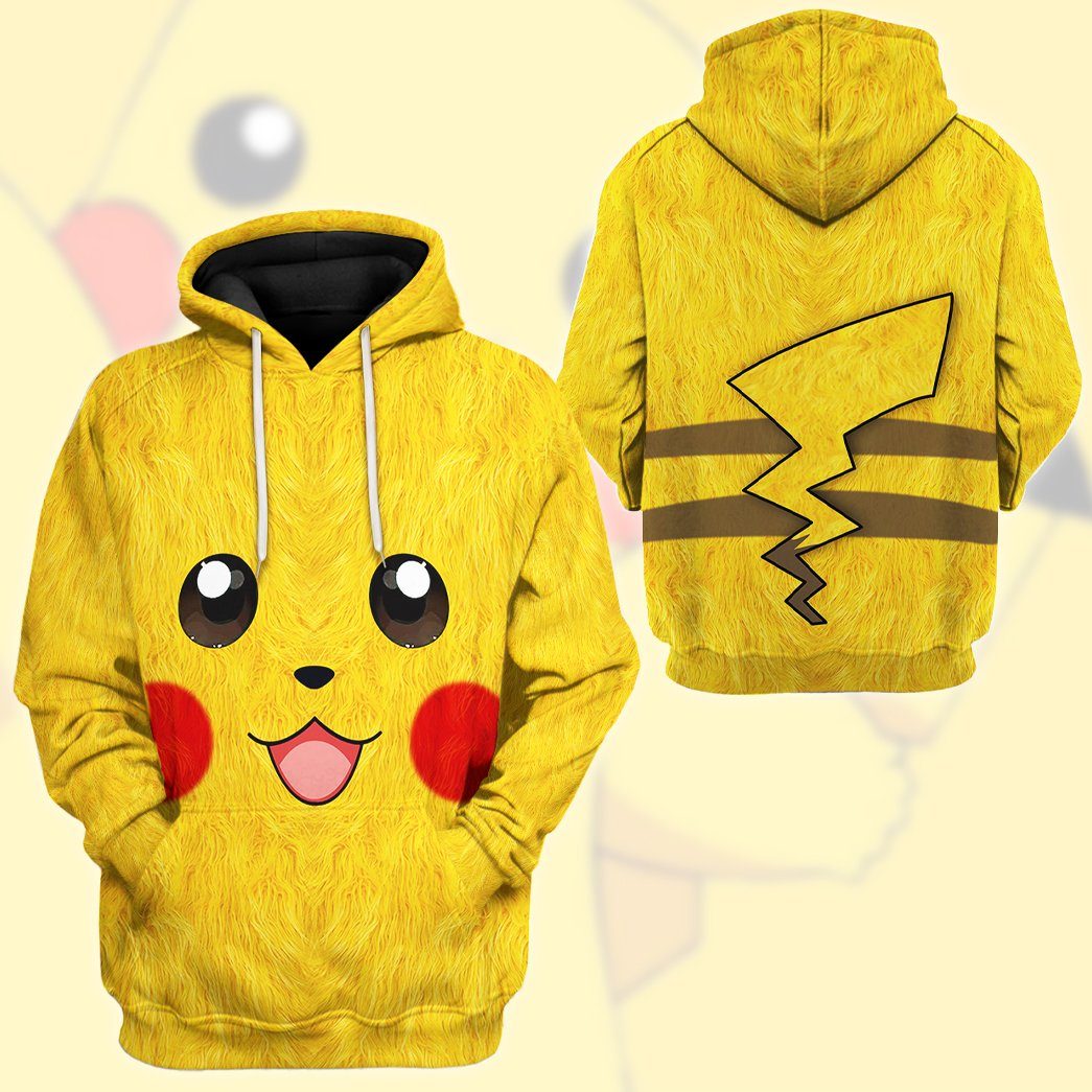 Gearhuman 3D Pokemon Pikachu Tshirt Hoodie Apparel GK19027 3D Apparel