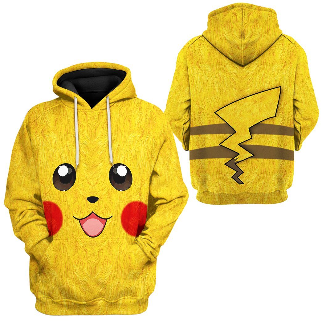 Gearhuman 3D Pokemon Pikachu Tshirt Hoodie Apparel GK19027 3D Apparel