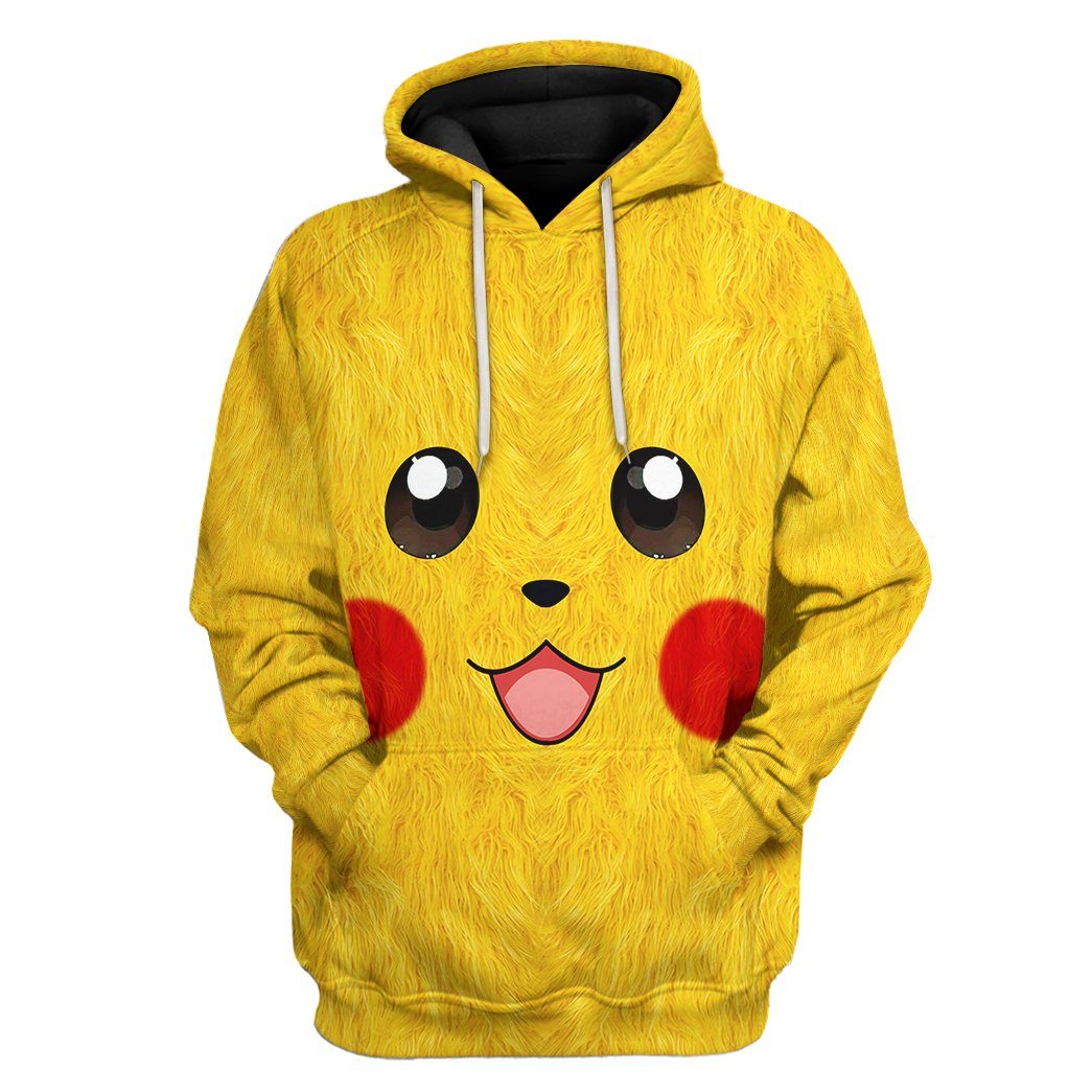 Gearhuman 3D Pokemon Pikachu Tshirt Hoodie Apparel GK19027 3D Apparel Hoodie S