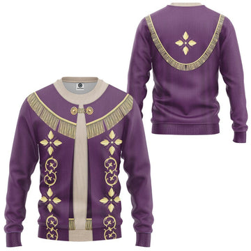 Gearhumans 3D Pope Francis In Purple Liturgical Vestment Custom Sweatshirt Apparel