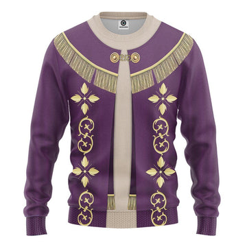 Gearhumans 3D Pope Francis In Purple Liturgical Vestment Custom Sweatshirt Apparel