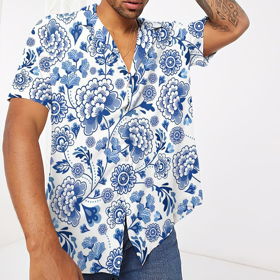 Gearhuman 3D Porcelain Pattern Hawaii Shirt ZK0406215 Hawai Shirt 