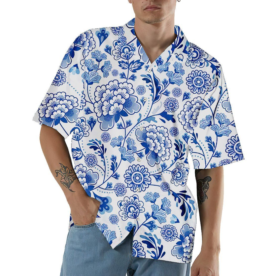 Gearhuman 3D Porcelain Pattern Hawaii Shirt ZK0406215 Hawai Shirt 