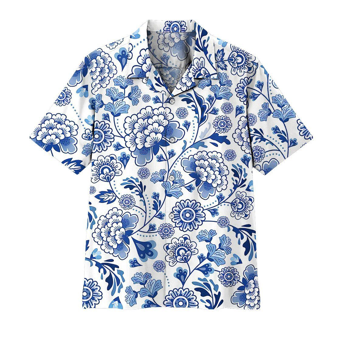 Gearhuman 3D Porcelain Pattern Hawaii Shirt ZK0406215 Hawai Shirt Short Sleeve Shirt S 