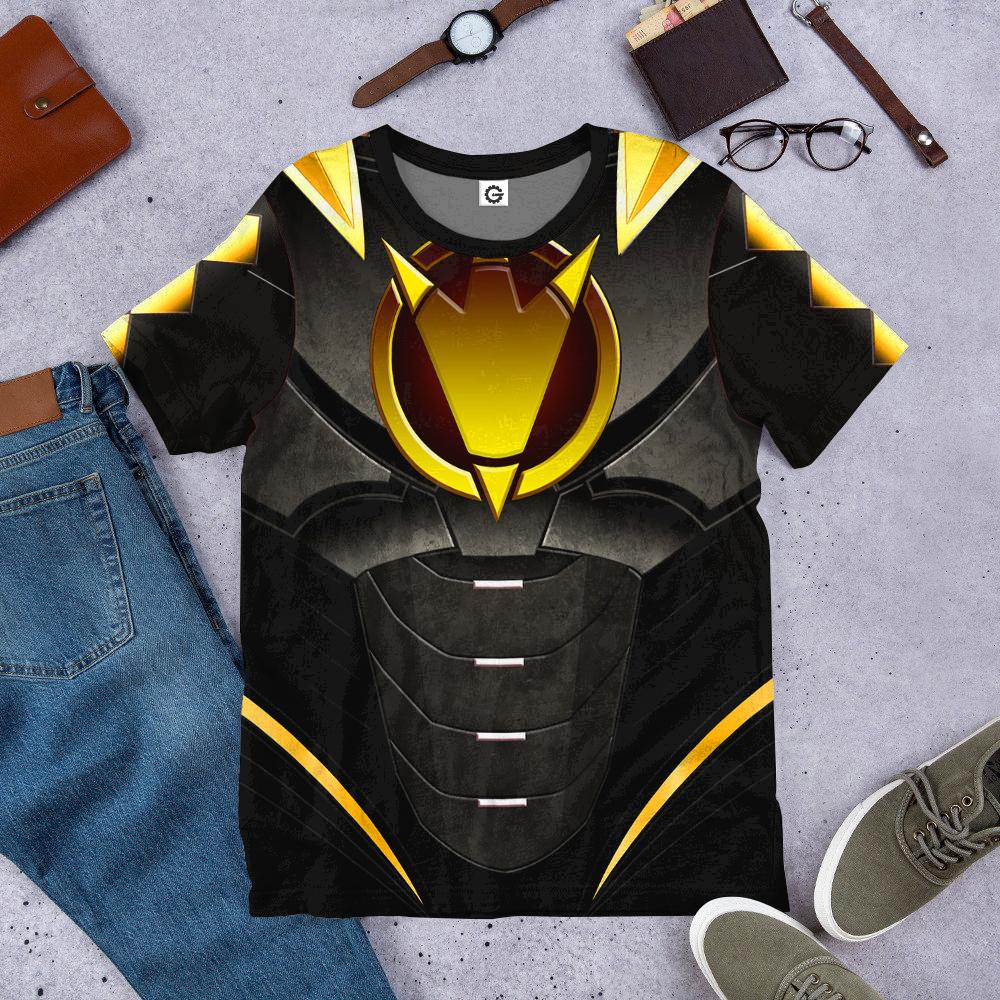Gearhuman 3D Power Ranger Dino Thunder Black Custom Tshirt Hoodie Apparel GK260126 3D Apparel
