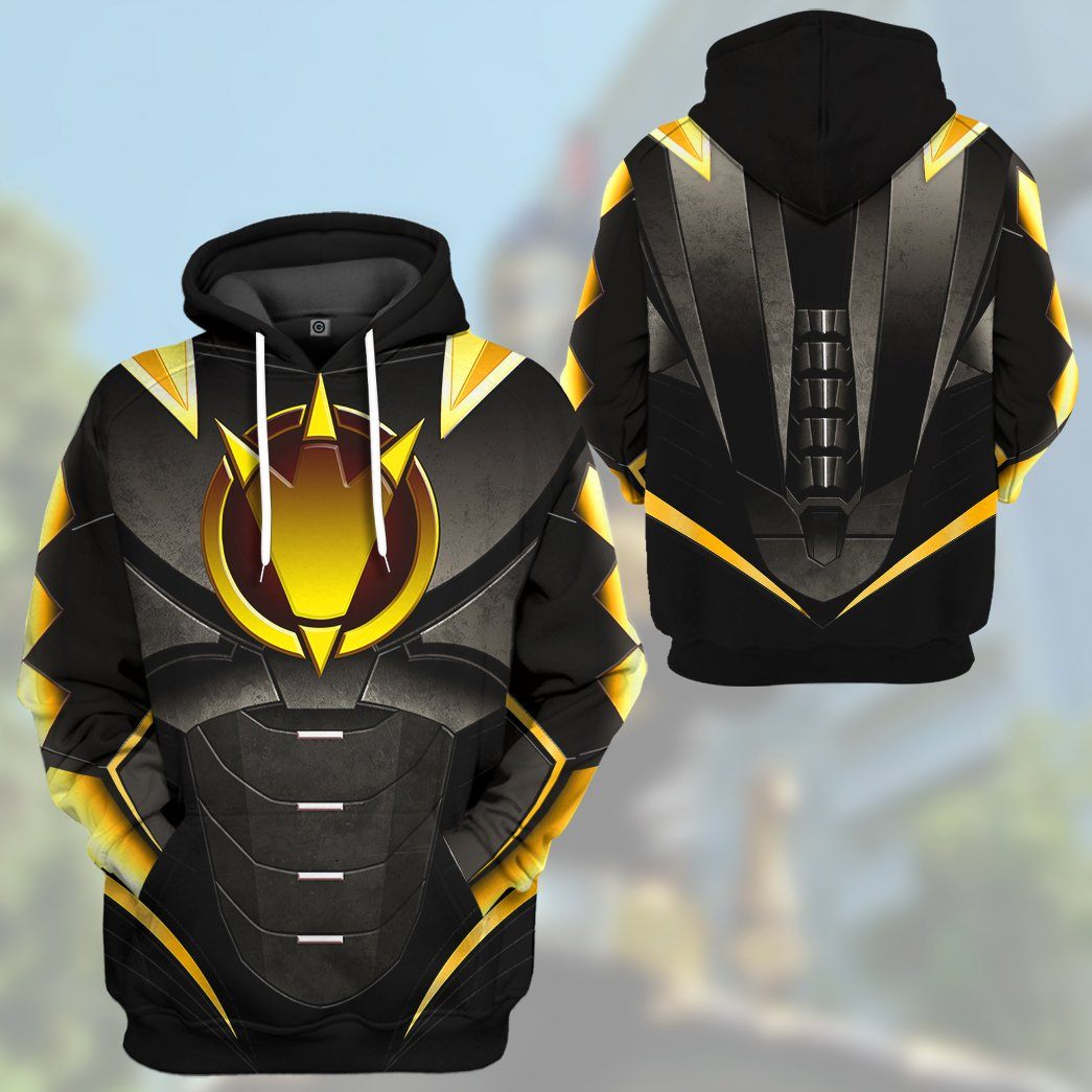 dino gear Gearhumans 3D Power Ranger Dino Thunder Black Custom Tshirt Hoodie App