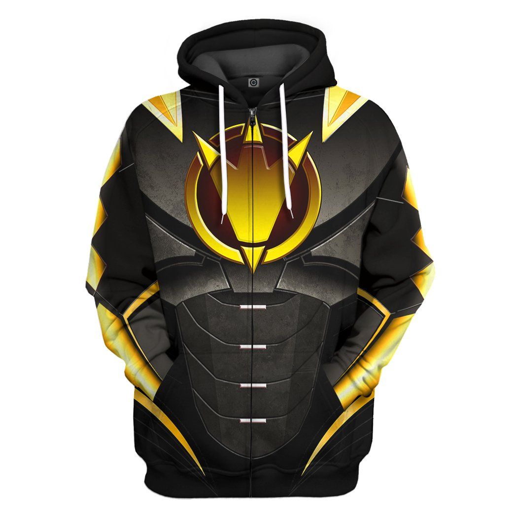 Gearhuman 3D Power Ranger Dino Thunder Black Custom Tshirt Hoodie Apparel GK260126 3D Apparel Zip Hoodie S