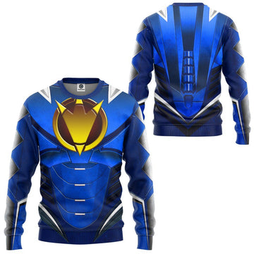 Gearhumans 3D Power Ranger Dino Thunder Blue Custom Tshirt Hoodie Apparel