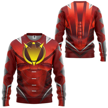 Gearhumans 3D Power Ranger Dino Thunder Red Custom Tshirt Hoodie Apparel