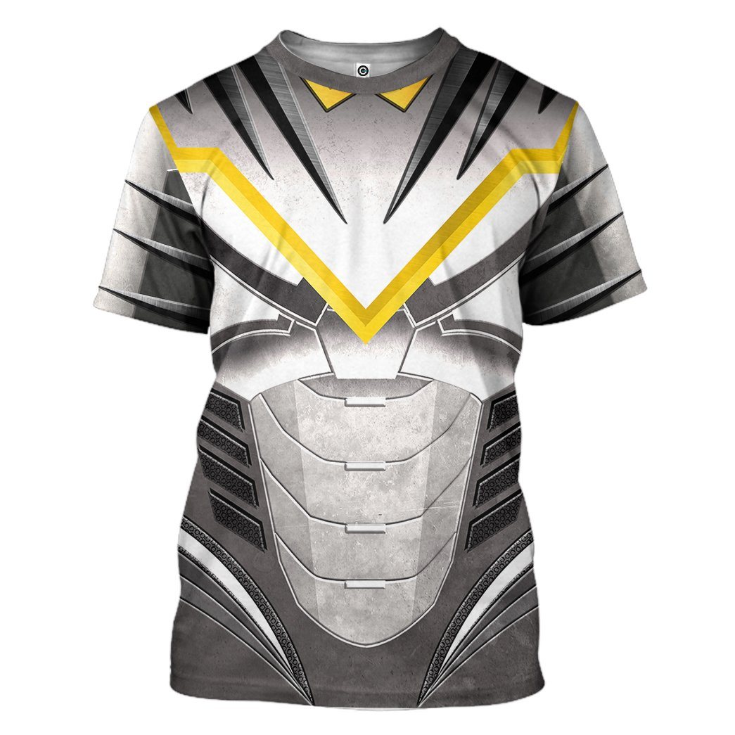 Gearhuman 3D Power Ranger Dino Thunder White Custom Tshirt Hoodie Apparel GK260129 3D Apparel T-Shirt S