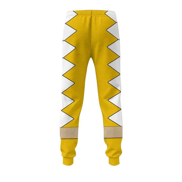 Gearhumans 3D Power Ranger Dino Thunder Yellow Custom Sweatpants