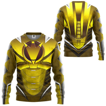 Gearhumans 3D Power Ranger Dino Thunder Yellow Custom Tshirt Hoodie Apparel